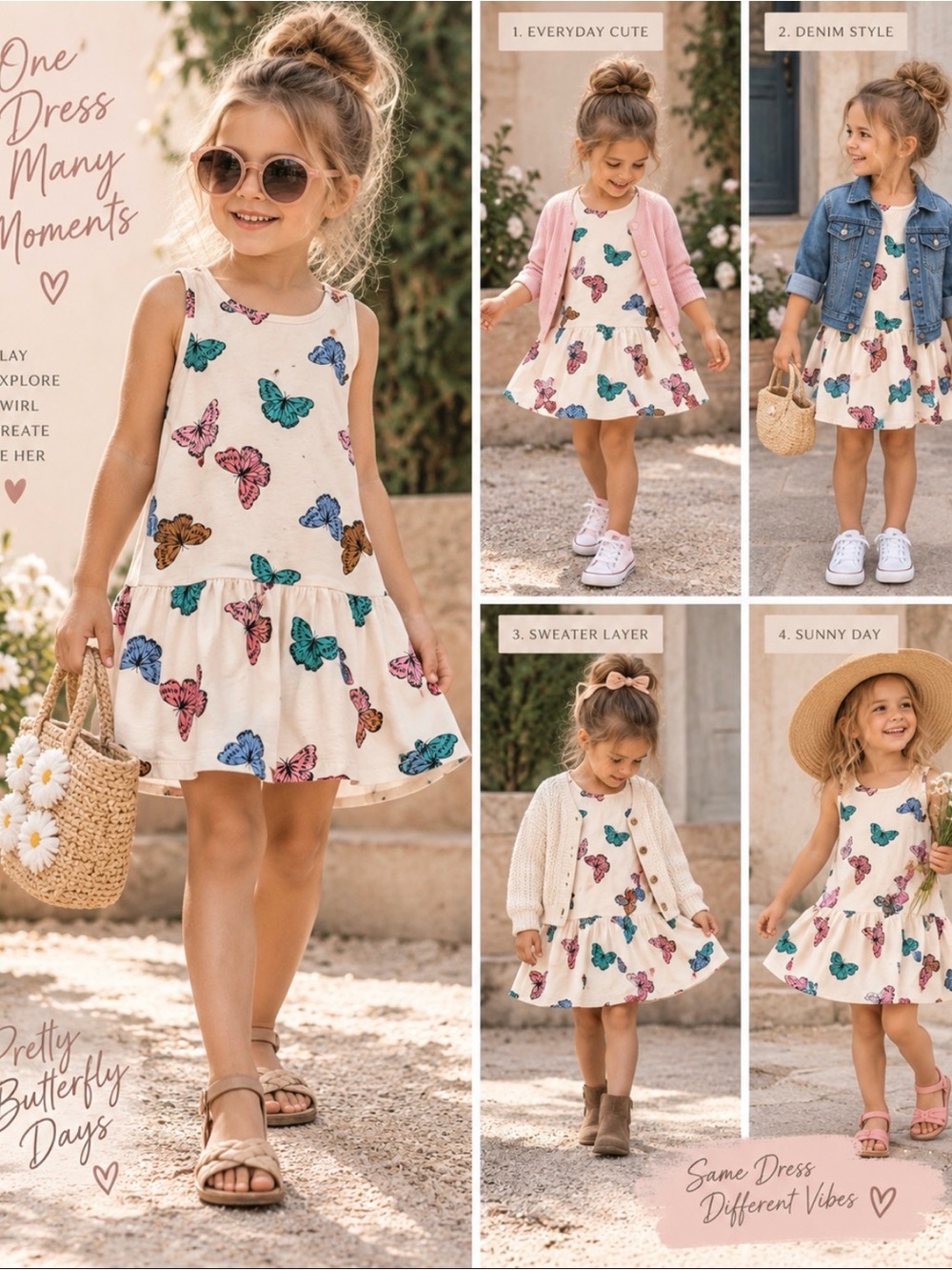 CUTEST Girs Butterfly Tiered Sundress sz5-6 Price Firm!